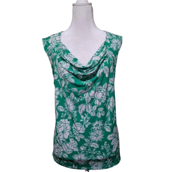 GEORGE Stretch Floral Sleeveless Blouse Crow Neck Size XL Casual Cottagecore - Picture 1 of 8